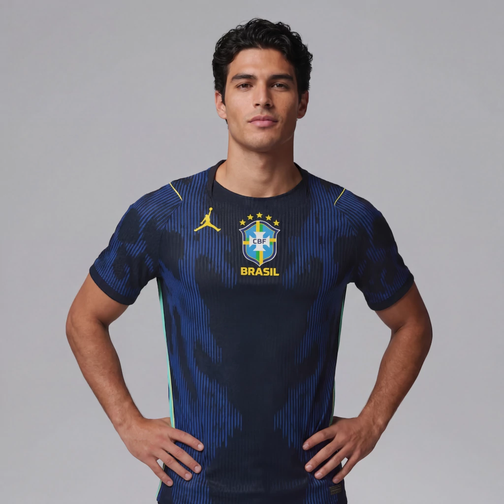 Camisa Seleção Brasileira Jordan II Jogador 26/26  Azul Masculina Copa do Mundo